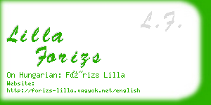 lilla forizs business card